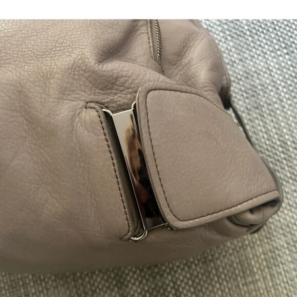 KOOBA Genuine Leather Hobo French Gray Beige Shoulder Hobo It Bag Luxury - Picture 5 of 13